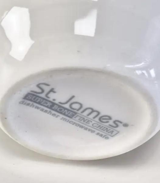 Ensemble tasse à expresso et soucoupe St. James en porcelaine blanche 100ML